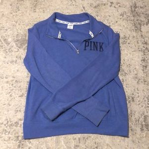 Blue colored PINK quarter zip
